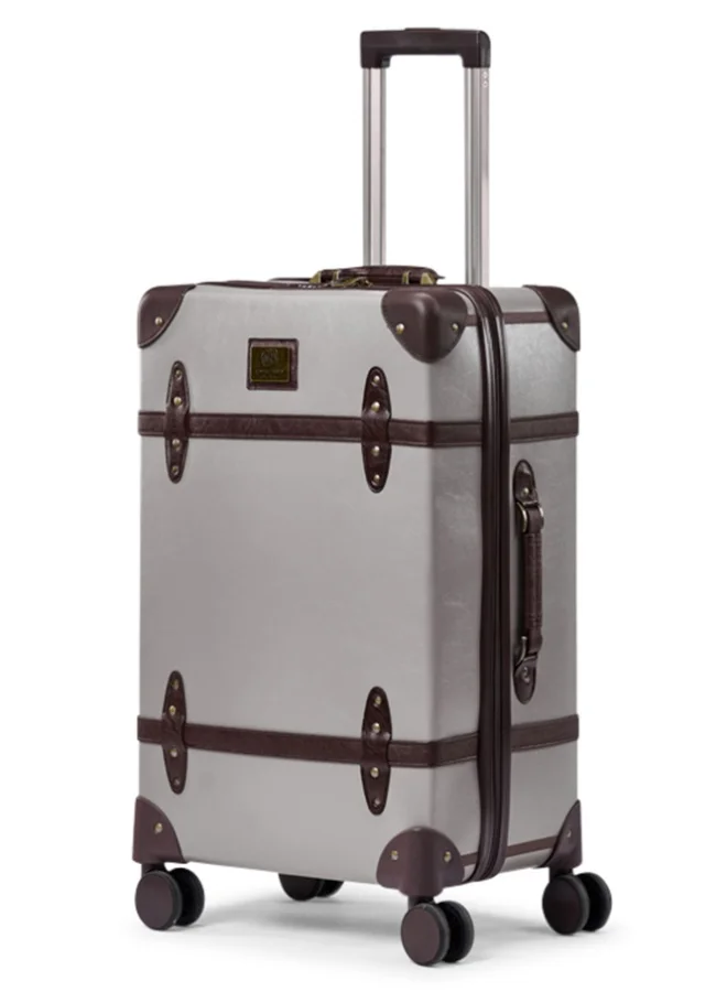 LIMRA 20-Inch Premium Leather Travel Luggage - Cabin Carry-on Suitcase with 360° Spinner Wheels, Lightweight